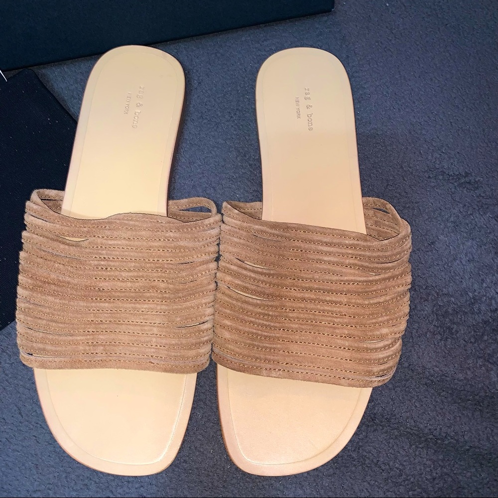 SOLD NIB rag & bone | Cameron Flat Slip On Suede Sandal - Picture 5 of 9